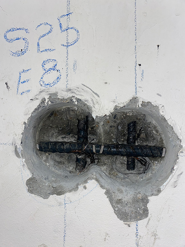 kipp rebar exposure core drilling wall